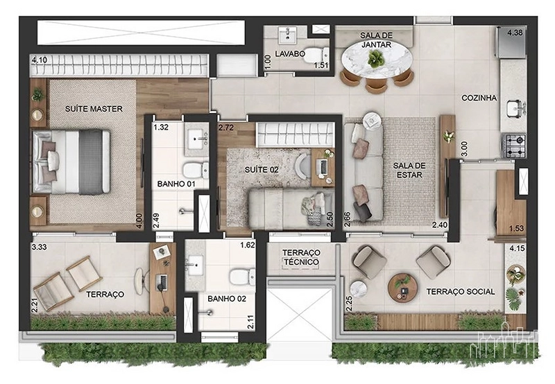 Apartamento 2 dormitórios no Brooklin: 28ª foto da galeria de imagens do imóvel
