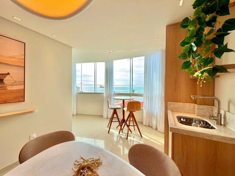 APARTAMEENTO DE  FRENTE COM VISTA MAR - MOBILIADO E DECORADO!: 8ª foto da galeria de imagens do imóvel
