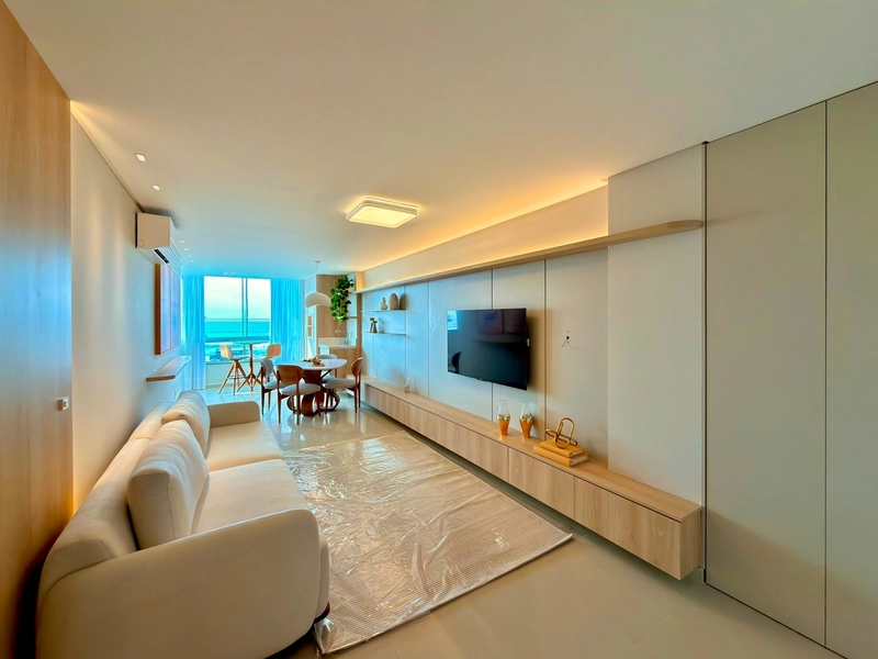 APARTAMEENTO DE  FRENTE COM VISTA MAR - MOBILIADO E DECORADO!: 1ª foto da galeria de imagens do imóvel