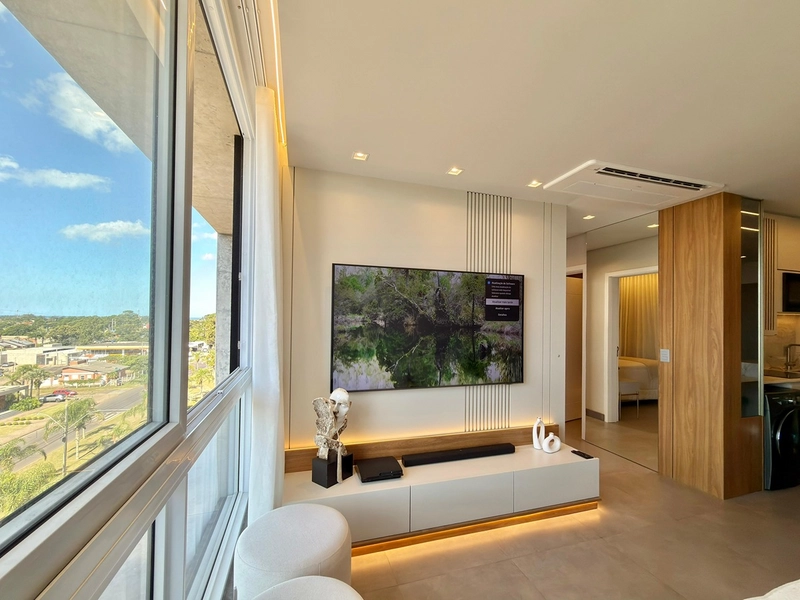 Apartamento no Livin Resort Atlântida com 2 dormitórios, sacada de frente com vista para o mar, mobiliado e decorado, climatização completa e box duplo.: 14ª foto da galeria de imagens do imóvel