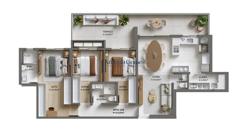 Apartamento com 03 dorm (sendo 1 suíte) à venda em Itajaí, Fazenda : 3ª foto da galeria de imagens do imóvel