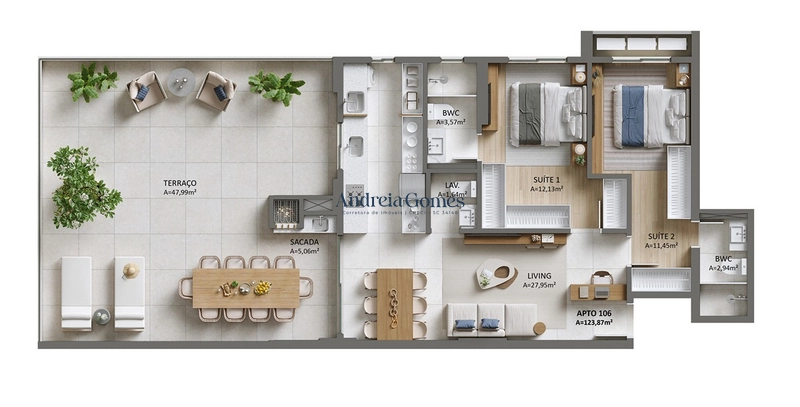 Apartamento com 02 dorm (sendo 2 suíte) à venda em Itajaí, Fazenda : 2ª foto da galeria de imagens do imóvel