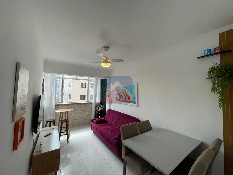 Apartamento com 1 dormitório - mobiliado - com vista mar definitiva- 1 vaga - venda no bairro Vila Caiçara Praia Grande : 2ª foto da galeria de imagens do imóvel