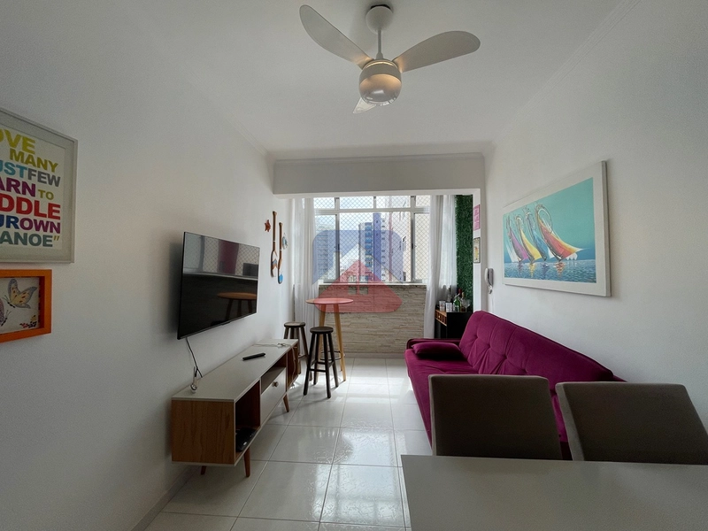 Apartamento com 1 dormitório - mobiliado - com vista mar definitiva- 1 vaga - venda no bairro Vila Caiçara Praia Grande : 5ª foto da galeria de imagens do imóvel