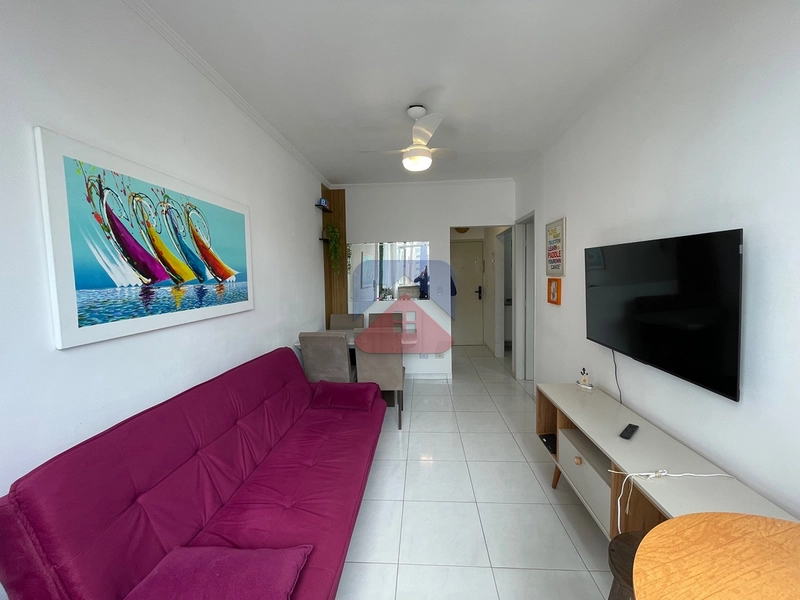 Apartamento com 1 dormitório - mobiliado - com vista mar definitiva- 1 vaga - venda no bairro Vila Caiçara Praia Grande : 3ª foto da galeria de imagens do imóvel