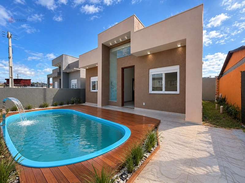 Piscina com deck de madeira para aproveitar o melhor do verão!: 2ª foto da galeria de imagens do imóvel