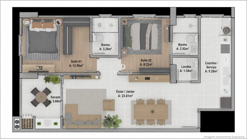 Apartamento 2 Suítes à Venda no Centro de Lajeado | Residencial Titanium: 3ª foto da galeria de imagens do imóvel
