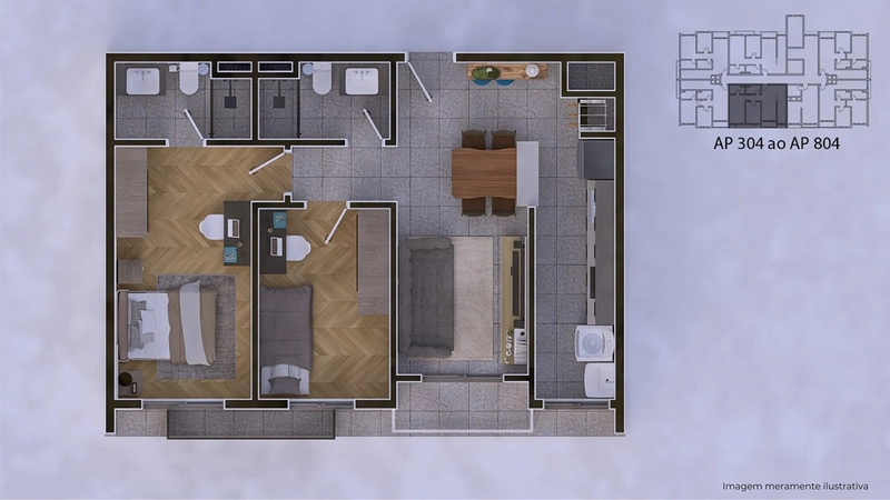 Lançamento | Apartamento 2 dormitórios com suíte no Bairro Campestre | Residencial Allis | R$ 414 mil: 7ª foto da galeria de imagens do imóvel