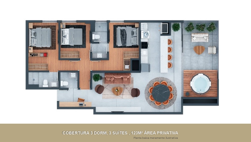 Cobertura horizontal 03 dormitórios, 03 suítes, 02 vagas de garagem  : 6ª foto da galeria de imagens do imóvel