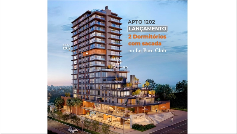 Apartamento 2 Quartos, 2 suítes, com  sacada , à venda no Le Parc Club , Alto do Parque, Lajeado: 1ª foto da galeria de imagens do imóvel