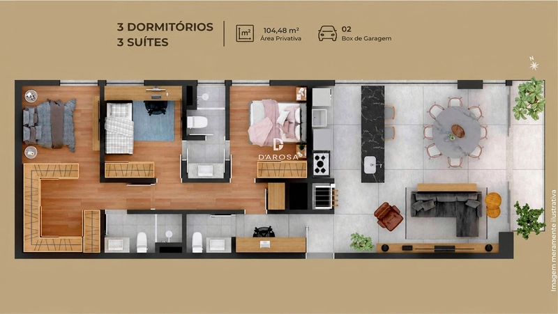 APARTAMENTO 3 SUÍTES À VENDA NO LE PARC CLUB EM LAJEADO – 104,48 M² | ALTO DO PARQUE: 3ª foto da galeria de imagens do imóvel