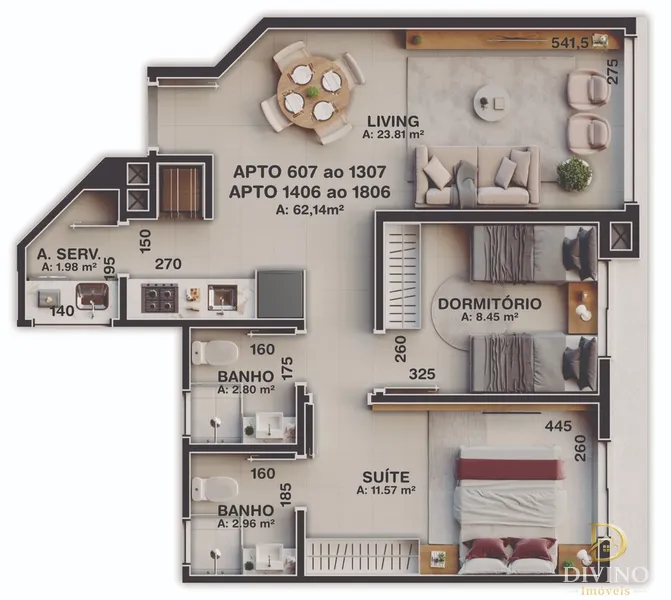 Apartamento 02 dormitórios 150 m da beira mar: 3ª foto da galeria de imagens do imóvel