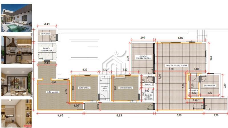Casa 100% Térrea com 3 Suítes (1 Master), Projeto Moderno e Funcional: 5ª foto da galeria de imagens do imóvel