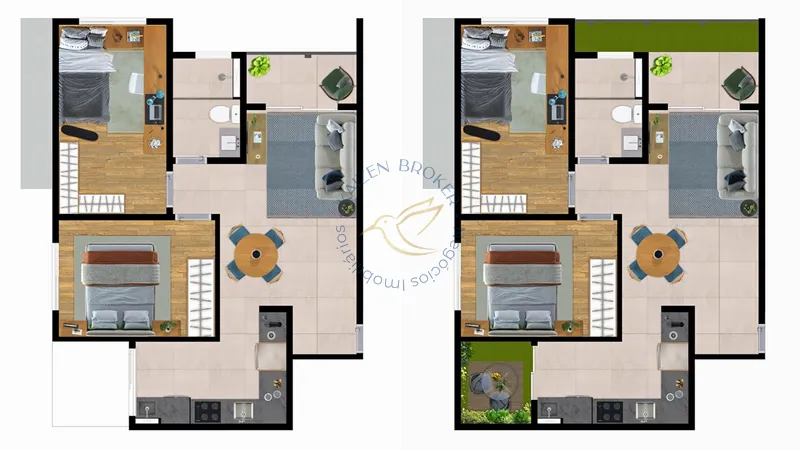 Condomínio Raízes em Bragança Paulista/SP. Apto novo com 2 dorms, garden ou sacada, lazer completo, entrada facilitada e financiamento. Viva com segurança e natureza!: 7ª foto da galeria de imagens do imóvel