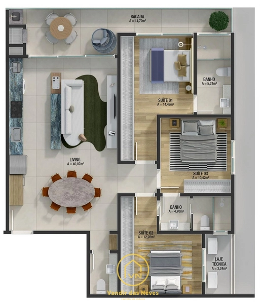 PRAIA BRAVA COM 3 SUÎTES OU 2 SUÎTES: 2ª foto da galeria de imagens do imóvel