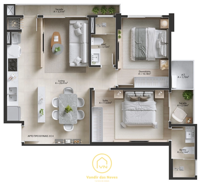 LANÇAMENTO NA PRAIA BRAVA: 19ª foto da galeria de imagens do imóvel