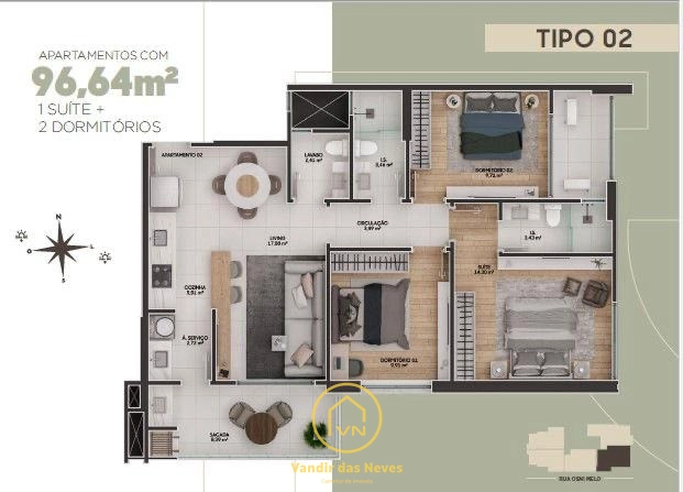 APARTAMENTO COM 3 DORMITÓRIOS O 2 DORMITÓRIOS: 6ª foto da galeria de imagens do imóvel