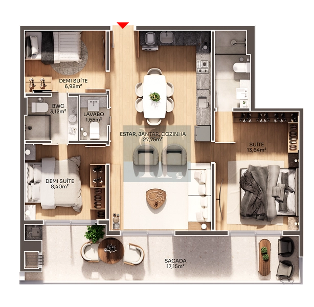 Gardens, Studios, Lofts, Duplex e Coberturas. de 24m2 a 260m2.: 12ª foto da galeria de imagens do imóvel