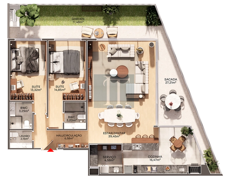 Gardens, Studios, Lofts, Duplex e Coberturas. de 24m2 a 260m2.: 15ª foto da galeria de imagens do imóvel