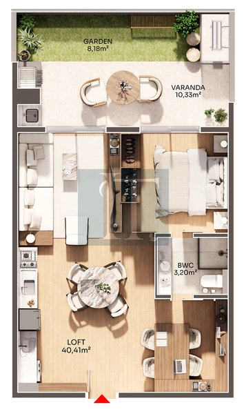 Gardens, Studios, Lofts, Duplex e Coberturas. de 24m2 a 260m2.: 14ª foto da galeria de imagens do imóvel