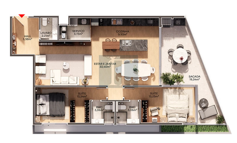 Gardens, Studios, Lofts, Duplex e Coberturas. de 24m2 a 260m2.: 16ª foto da galeria de imagens do imóvel