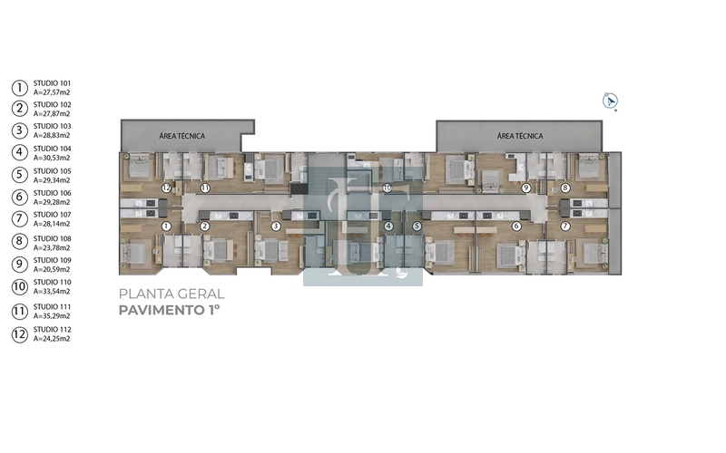 Studio à venda no Acquamarina Residence | Cachoeira do Bom Jesus: 7ª foto da galeria de imagens do imóvel