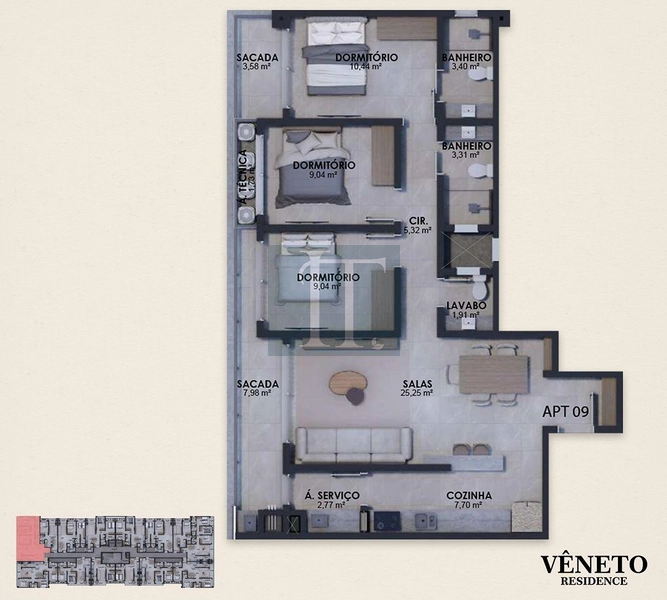 Vêneto Residence: Sofisticação a 2 quadras do mar em Canasvieiras: 3ª foto da galeria de imagens do imóvel