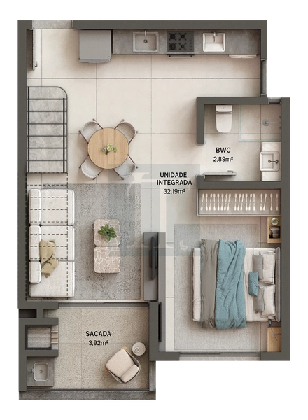 Entre 2027 de apartamento novo - 2 quartos - Cachoeira Bom Jesus - Florianópolis : 3ª foto da galeria de imagens do imóvel