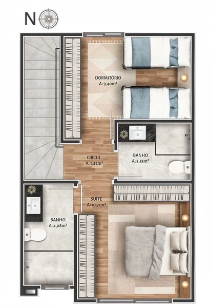 Sobrado na planta com entrada individual , bairro Santa Catarina: 2ª foto da galeria de imagens do imóvel