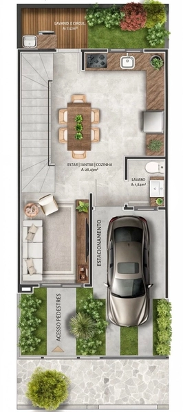Sobrado na planta com entrada individual , bairro Santa Catarina: 3ª foto da galeria de imagens do imóvel