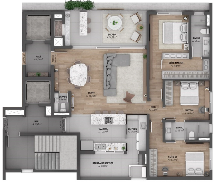 Residencial Flora no Panazzolo: 4ª foto da galeria de imagens do imóvel