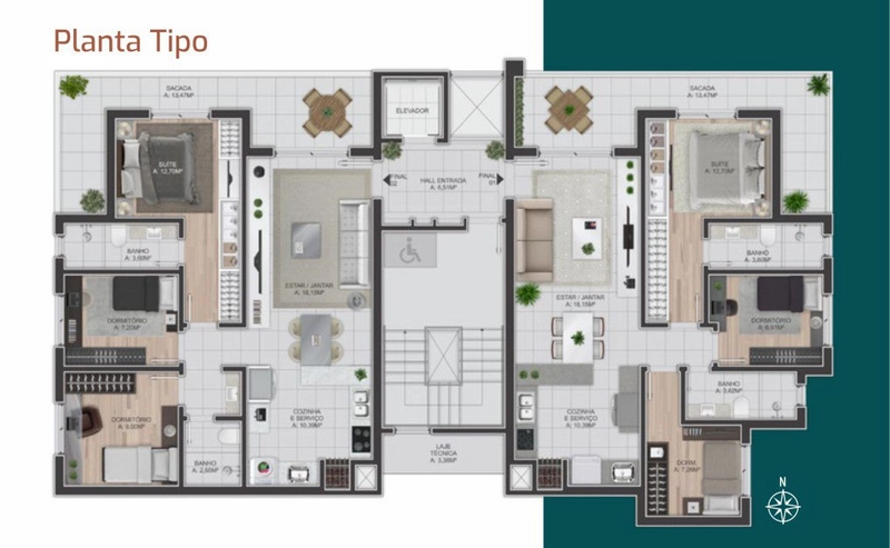 Apartamento 3 dormitórios sendo uma suíte no Nossa Senhora de Lourdes: 6ª foto da galeria de imagens do imóvel