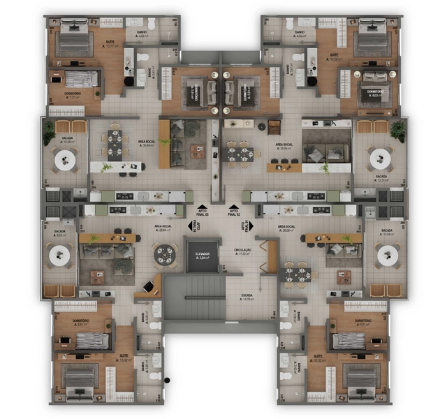 Apartamento com 3 dormitórios no Pio X: 5ª foto da galeria de imagens do imóvel