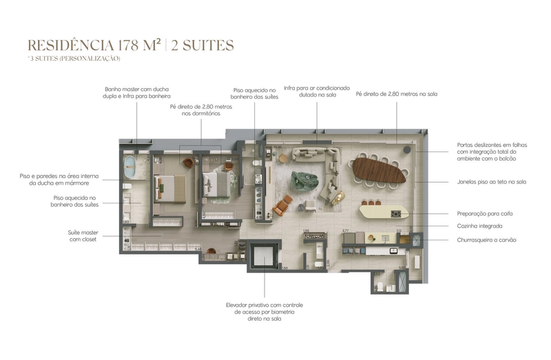 Arte Batel | Apartamento de 3 Dormitórios no Batel: 41ª foto da galeria de imagens do imóvel