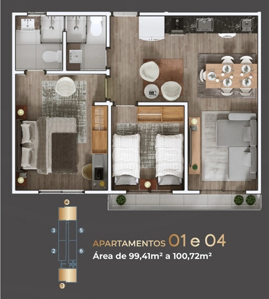 LANÇAMENTO - RESIDENCIAL NOAH NO CENTRO DE PATO BRANCO: 7ª foto da galeria de imagens do imóvel