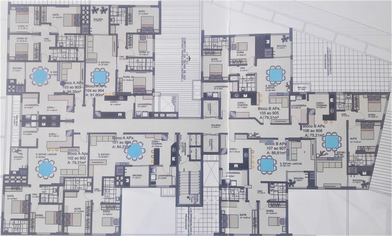 APARTAMENTO COM 1 SUÍTE E 2 QUARTOS NO CENTRO - RES. BERLATTORRE: 9ª foto da galeria de imagens do imóvel