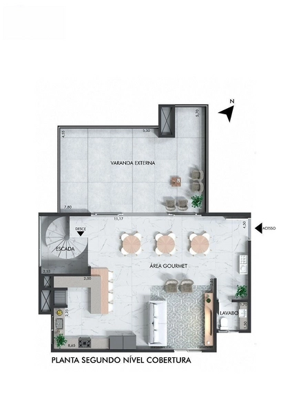 COBERTURA DUPLEX NO CENTRO - RESIDENCIAL LA VITA: 5ª foto da galeria de imagens do imóvel