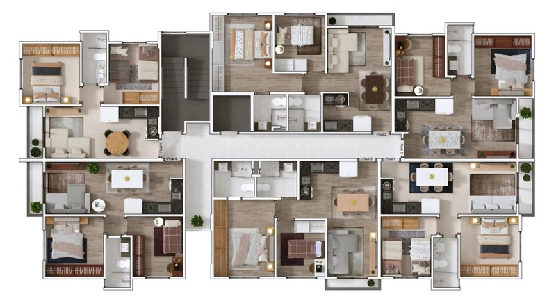 LANÇAMENTO - APARTAMENTO COM 1 SUÍTE E 1 QUARTO - RESIDENCIAL ANDREU: 5ª foto da galeria de imagens do imóvel