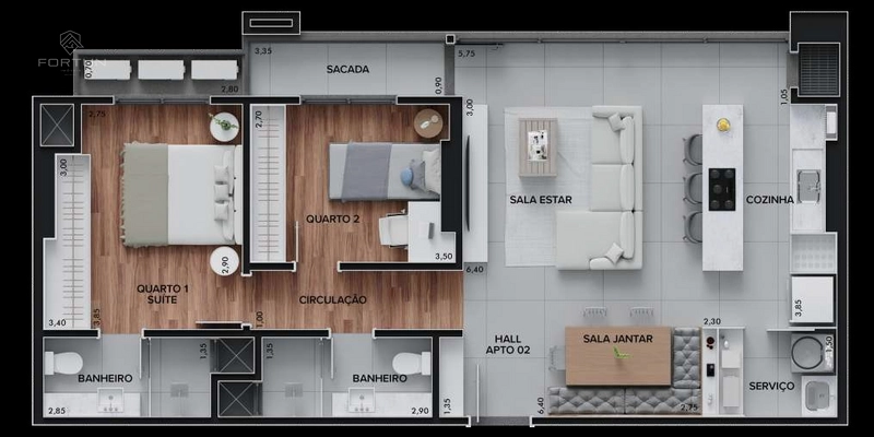 APARTAMENTOS COM SUÍTE MAIS 1 OU 2 QUARTOS - EDIFICIO CHARDONNAY: 8ª foto da galeria de imagens do imóvel