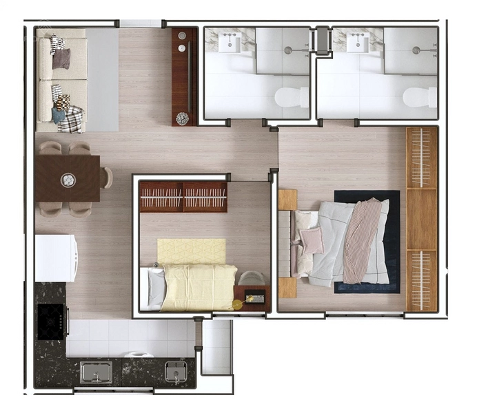 LANÇAMENTO - APARTAMENTOS COM SUÍTE + 1 OU 2 QUARTOS - MONTE EFRAIM: 11ª foto da galeria de imagens do imóvel