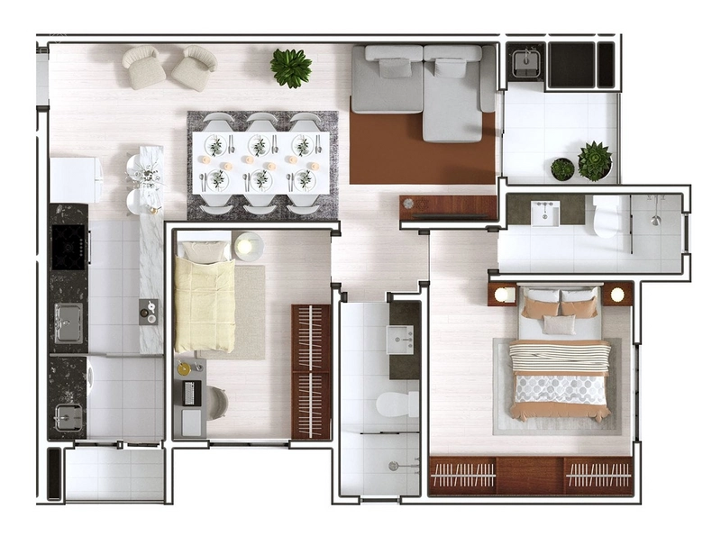 LANÇAMENTO - APARTAMENTOS COM SUÍTE + 1 OU 2 QUARTOS - MONTE EFRAIM: 12ª foto da galeria de imagens do imóvel