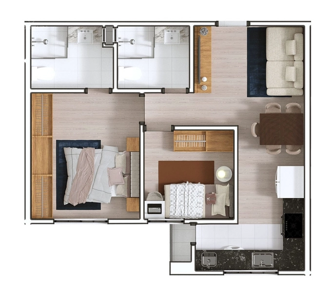 LANÇAMENTO - APARTAMENTOS COM SUÍTE + 1 OU 2 QUARTOS - MONTE EFRAIM: 10ª foto da galeria de imagens do imóvel