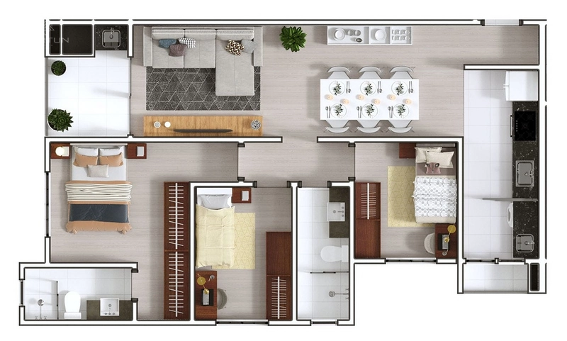 LANÇAMENTO - APARTAMENTOS COM SUÍTE + 1 OU 2 QUARTOS - MONTE EFRAIM: 9ª foto da galeria de imagens do imóvel