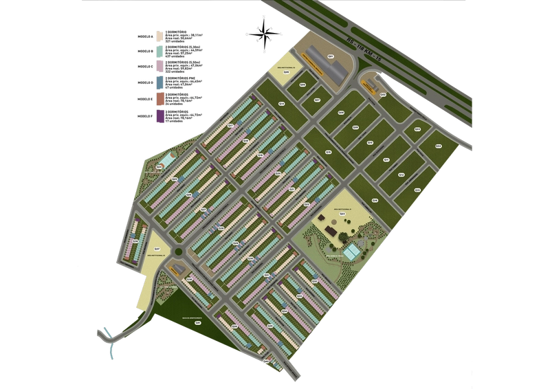 Casas de 1, 2 e 3 dormitórios com suíte no Parque do Mirante: 19ª foto da galeria de imagens do imóvel
