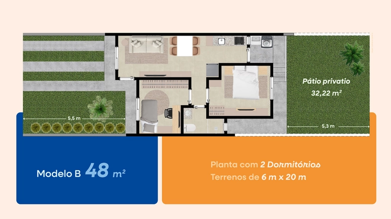 Casas com 2 dormitórios e pátio em Gravataí, bairro Moradas do Sobrado: 11ª foto da galeria de imagens do imóvel
