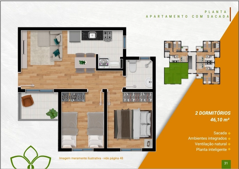 Apartamentos de 2 dormitorios Jardim Betania: 22ª foto da galeria de imagens do imóvel