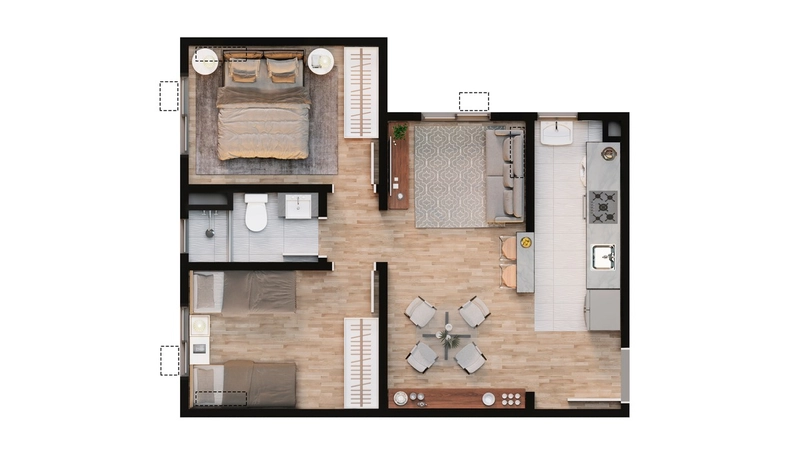 Apartamentos no Condomínio Vivart em Gravataí Bairro Morada do Vale: 17ª foto da galeria de imagens do imóvel