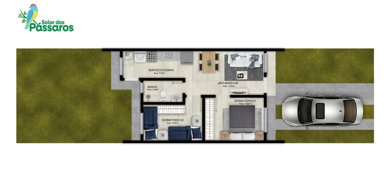 Casas novas de 1 e 2 dormitórios no Pitatini: 14ª foto da galeria de imagens do imóvel