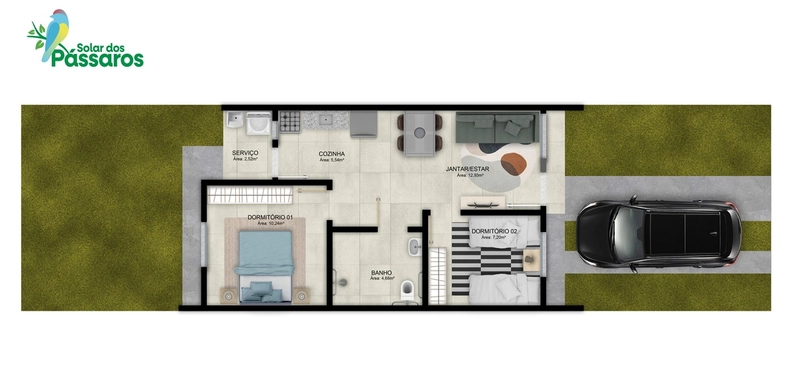 Casas novas de 1 e 2 dormitórios no Pitatini: 15ª foto da galeria de imagens do imóvel