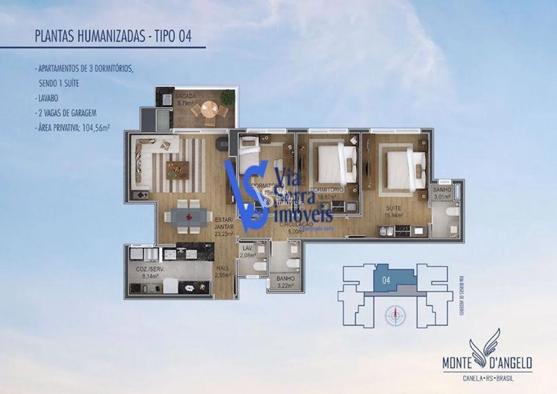 Apartamento à venda, no Centro de Canela/RS! - AP0191.: 6ª foto da galeria de imagens do imóvel